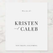 KRISTEN Minimalistisch Wedding Weinetikett (Einzelnes Label)