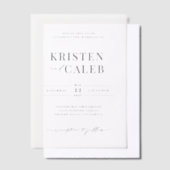 KRISTEN Moderne Minimalistische Hochzeit Pergament Einladungen (Versetzt)