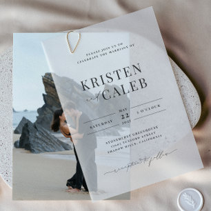 KRISTEN Moderne Minimalistische Hochzeit Pergament Einladungen