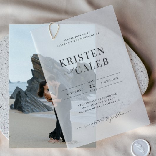 KRISTEN Moderne Minimalistische Hochzeit Pergament Einladungen