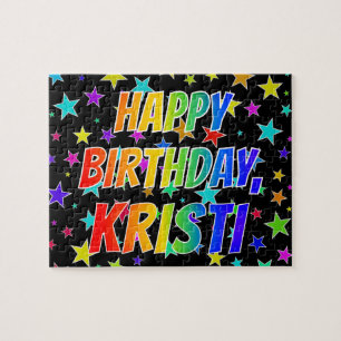 "KRISTI" Vorname, Spaß "GLÜCKLICHER GEBURTSTAG" Puzzle