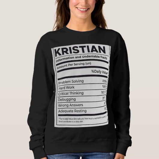 Kristian Nutrition Information Problem lösen Har Sweatshirt (Vorderseite)