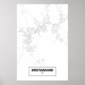 Kristiansand, Norwegen (schwarz auf weiß) Poster (Vorne)