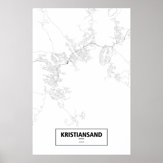 Kristiansand, Norwegen (schwarz auf weiß) Poster (Vorne)