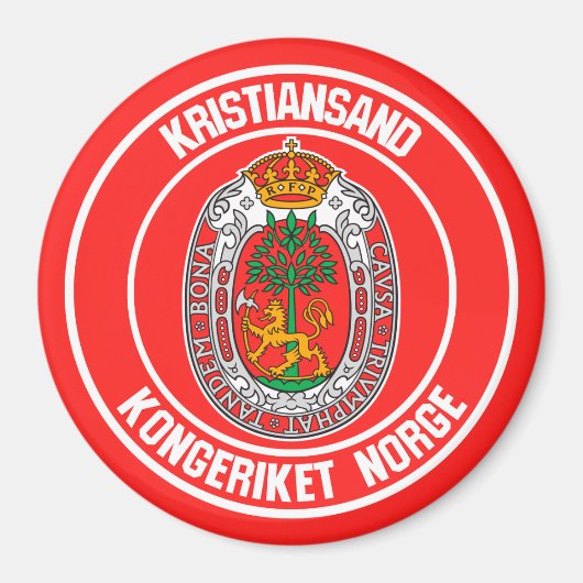 Kristiansand Round Emblem Magnet (Vorne)