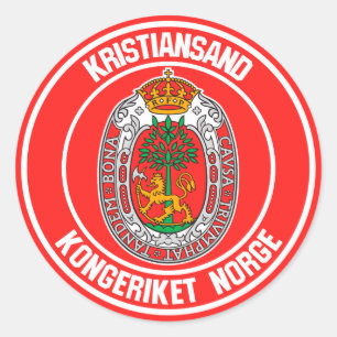 Kristiansand Round Emblem Runder Aufkleber