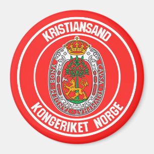 Kristiansand rundes Emblem Magnet