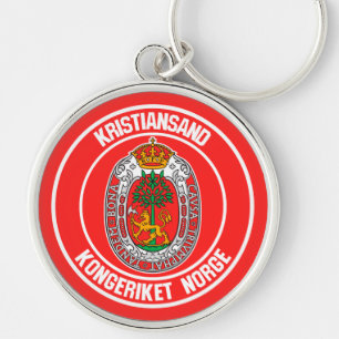 Kristiansand rundes Emblem Schlüsselanhänger