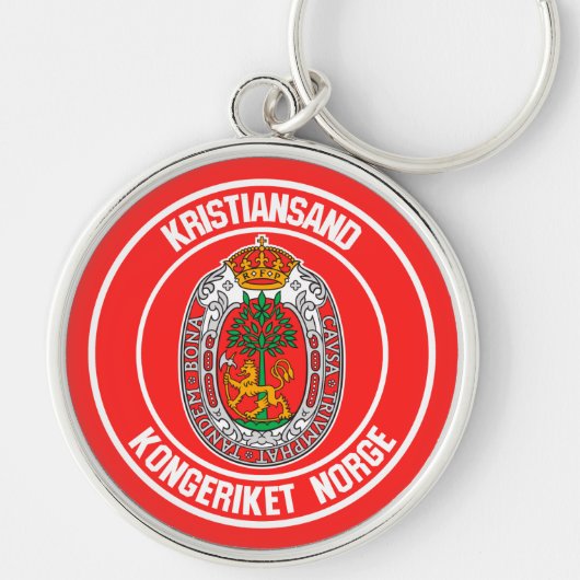 Kristiansand rundes Emblem Schlüsselanhänger (Vorne)