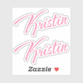 Kristin Decorative Name in Pink x2 Aufkleber (Blatt)