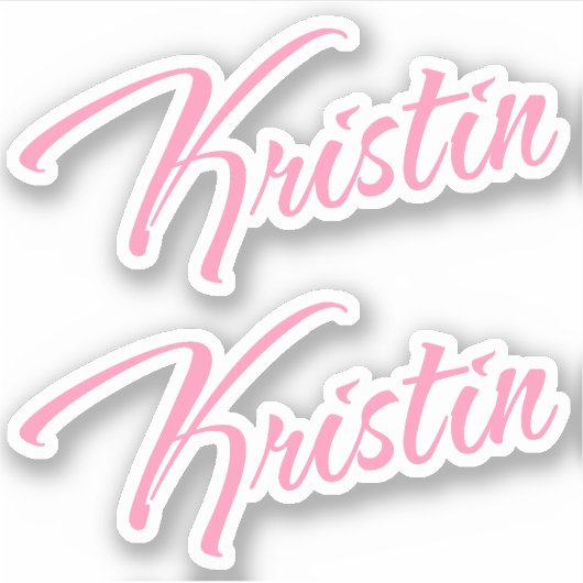 Kristin Decorative Name in Pink x2 Aufkleber (Vorderseite)