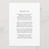 Kristin Foto Moderne Hochzeit Menükarte (Rückseite)