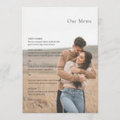 Kristin Foto Moderne Hochzeit Menükarte (Vorderseite)