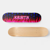 Kristin Skateboard-Rosafeuer und Flammenentwurf Skateboard (Horizontal)