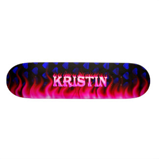 Kristin Skateboard-Rosafeuer und Flammenentwurf Skateboard