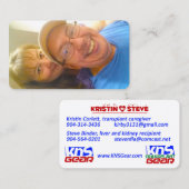 Kristin und Steve Telefonnummerkarte (Vorne/Hinten)