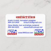 Kristin und Steve Telefonnummerkarte (Rückseite)