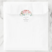 Kristina Floral Pink Boho Chic Wedding Runder Aufkleber (Tasche)