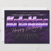 Kristina Name Vorname lila retro Karte Geburtstag (Vorderseite)