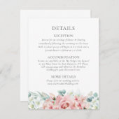 Kristina Pastel Pink Floral Boho Hochzeitsdetails Begleitkarte (Vorne/Hinten)