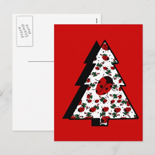 KRISTMALADYBUGS FEIERTAGSPOSTKARTE (Vorne/Hinten)