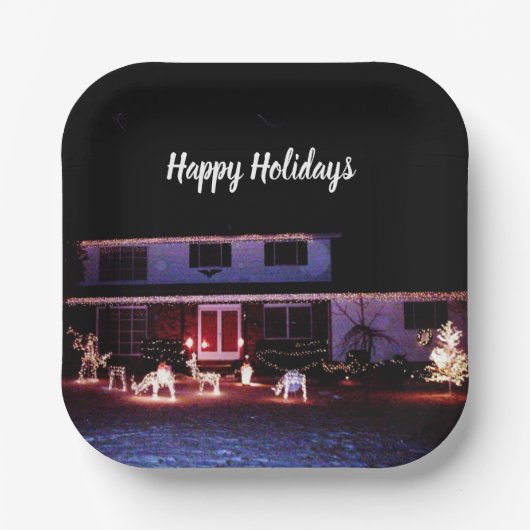 KRISTMAS AUF DER NACHBARSCHAFTSKARTE PAPPTELLER (Vorderseite)