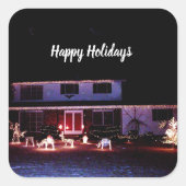 KRISTMAS AUF DER NACHBARSCHAFTSKARTE QUADRATISCHER AUFKLEBER (Vorderseite)