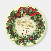 KRISTMAS MIT MISTLETOS UND HOLLY BERRIES MAGNET (Vorne)