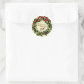 KRISTMAS MIT MISTLETOS UND HOLLY BERRIES RUNDER AUFKLEBER (Tasche)