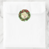 KRISTMAS MIT MISTLETOS UND HOLLY BERRIES RUNDER AUFKLEBER (Tasche)