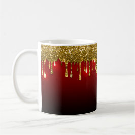 KRISTMAS RED with GOLD HOLIDAY TROPFEN PATTERNS Kaffeetasse