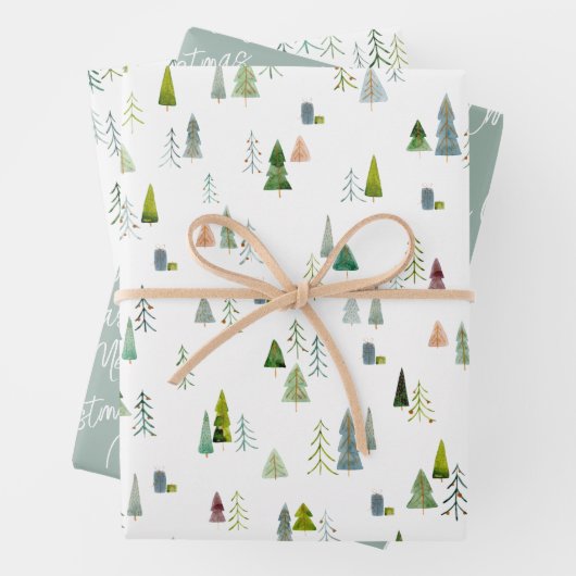 Kristmas Trees Illustration Geschenkpapier Set (Beispiel)
