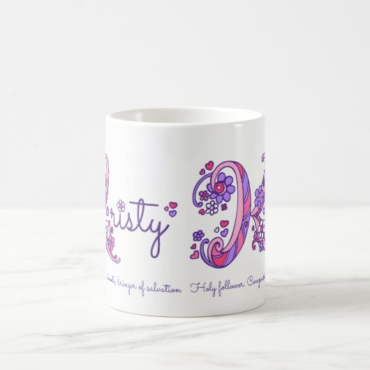 Kristy name bedeutet dekorative K-Monogramm-Tasse Kaffeetasse (Mittel)