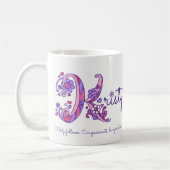 Kristy name bedeutet dekorative K-Monogramm-Tasse Kaffeetasse (Links)