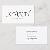 KRISTY Name Pilates Instructor Business Card Visitenkarte (Vorne/Hinten)