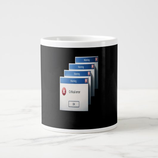 Kritischer Fehler — Retro-Windows-Warnfelder-Grafi Jumbo-Tasse (Vorderseite)