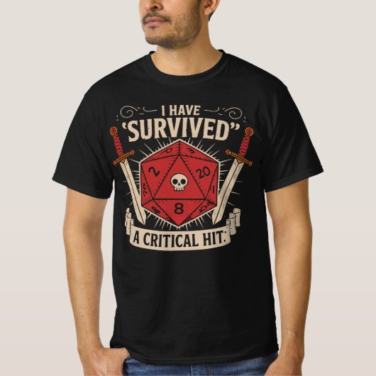 Kritischer Treffer D20 - Dungeons und Dragons T-Shirt (Vorderseite)