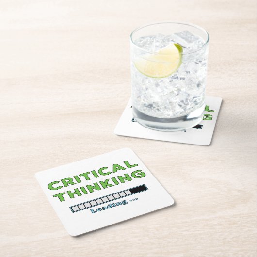 Kritisches Denken Rechteckiger Pappuntersetzer (Vor Ort)