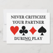 Kritisieren Sie niemals Ihren Partner während der Einladung (Vorderseite)