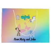 Kritter und Schmetterlinge Babydusche Große Gesche Große Geschenktüte (Rückseite)