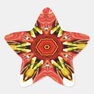 Kritzel-Blumenkunst-Druck Stern-Aufkleber