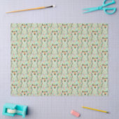 Kritzel-Katze-Tissue-Papier Grün Seidenpapier (Basteln)