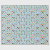 Kritzel-Katzen-Geschenkpapier Blau Geschenkpapier (Flach)