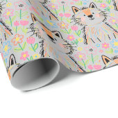 Kritzel-Katzen-Geschenkpapier Grau Geschenkpapier (Rolleneckpunkt)