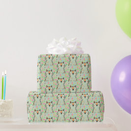 Kritzel-Katzen-Geschenkpapier Grün Geschenkpapier