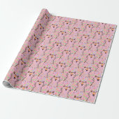 Kritzel-Katzen-Geschenkpapier Rosa Geschenkpapier (Ungerollt)