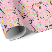 Kritzel-Katzen-Geschenkpapier Rosa Geschenkpapier (Rolleneckpunkt)