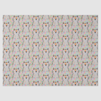 Kritzel-Katzen-Tissue-Papier Grau Seidenpapier