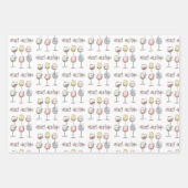 Kritzel-Muster auf Weinglas Frohe Weihnachten Geschenkpapier Set (Vorderseite 2)