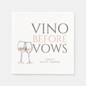 Kritzel-Weingläser Vino Before Vows Brautparty Serviette (Vorderseite)